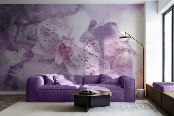 Fototapeta: Różowa akwarela kwiatów storczyka