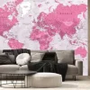 Fototapeta: Różowa mapa świata