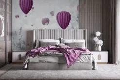 Fototapeta: Różowe balony na powietrze na szarym tle