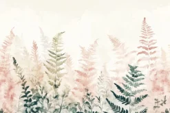 Fototapeta: Różowe i zielone liście paproci