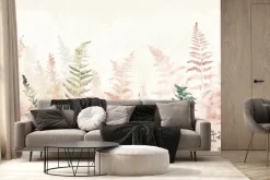 Fototapeta: Różowe i zielone liście paproci