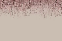 Fototapeta: Różowe kwiaty i zwisające rośliny na jasnym tle botaniczny motyw