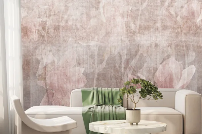 Fototapeta: Różowe kwiaty na rozjaśnionym tle