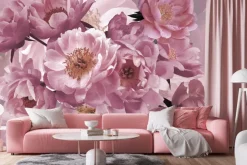 Fototapeta: Różowe kwiaty piwonie z bliska