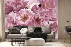 Fototapeta: Różowe kwiaty piwonie z bliska