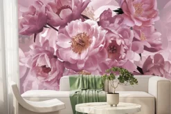Fototapeta: Różowe kwiaty piwonie z bliska