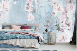 Fototapeta: Różowe kwiaty w stylu akwareli