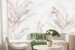 Fototapeta: Różowe liście palm na betonie