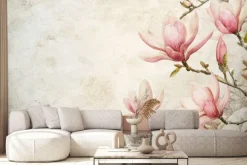 Fototapeta: Różowe magnolie w stylu retro