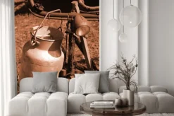 Fototapeta: Rowerowy ubiegłego stulecia stosowane do transportu mleka