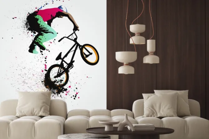 Fototapeta: Rowerzysta na bmx w ilustrowanym stylu