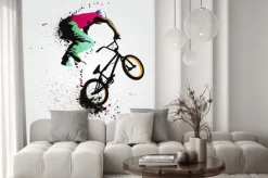 Fototapeta: Rowerzysta na bmx w ilustrowanym stylu