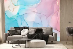 Fototapeta: Różowo niebieska marmurowa tekstura