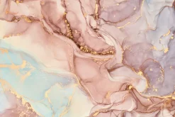 Fototapeta: Różowo niebieski marmur ze złotem elegancka tekstura