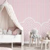 Fototapeta: Różowy wzór w paski dla dziewczynek
