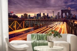 Fototapeta: Ruch na moście brooklińskim