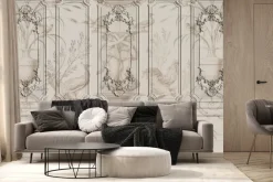 Fototapeta: Rustykalna sztukateria w beżach