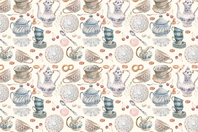 Fototapeta: Rustykalna zdobiona porcelana