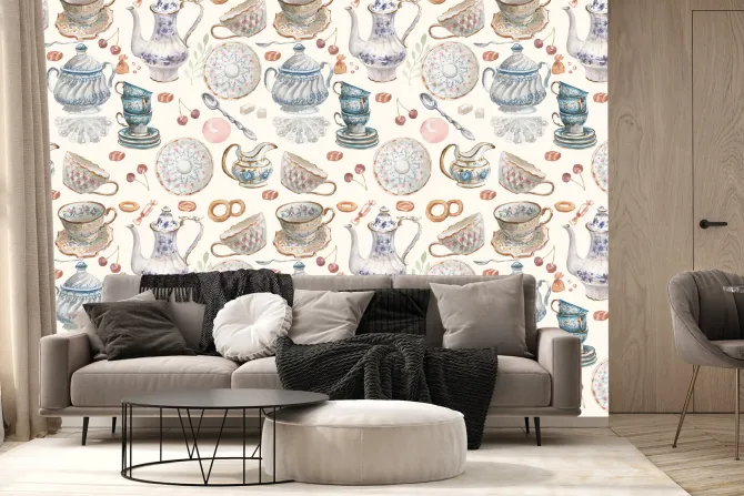 Fototapeta: Rustykalna zdobiona porcelana