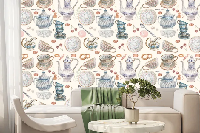 Fototapeta: Rustykalna zdobiona porcelana