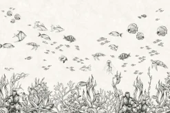 Fototapeta: Ryby w podwodnym świecie minimalistyczna ilustracja