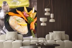 Fototapeta: Ryby z grilla i warzyw