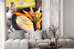 Fototapeta: Ryby z grilla i warzyw