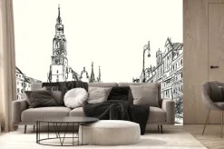 Fototapeta: Rynek we wrocławiu krajobraz w stylu szkicu