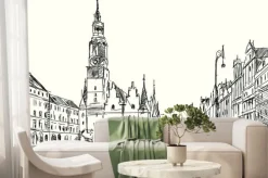 Fototapeta: Rynek we wrocławiu krajobraz w stylu szkicu
