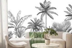 Fototapeta: Rysowane palmy i bananowce