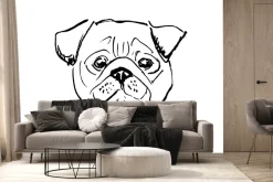 Fototapeta: Rysowany portret psa mopsa