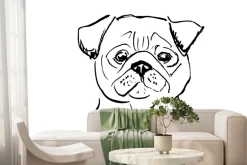 Fototapeta: Rysowany portret psa mopsa