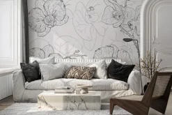 Fototapeta: Rysowany szkic kwiatów orchidei