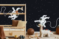 Fototapeta: Rysunek astronautów i gwiazd w kosmosie