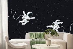 Fototapeta: Rysunek astronautów i gwiazd w kosmosie