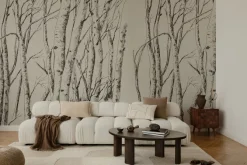 Fototapeta: Rysunek drzew lasu brzozowego