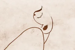 Fototapeta: Rysunek kobiecej twarzy na betonie