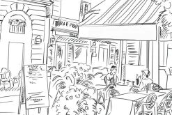 Fototapeta: Rysunek mężczyzn w restauracji