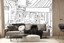 Fototapeta: Rysunek mężczyzn w restauracji