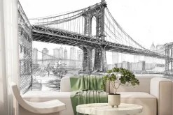 Fototapeta: Rysunek mostu manhattan bridge w nowym jorku