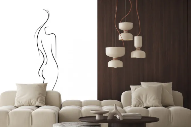 Fototapeta: Rysunek nagiej sylwetki kobiety w stylu line art