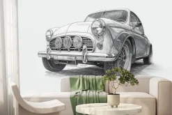 Fototapeta: Rysunek samochodu w stylu retro