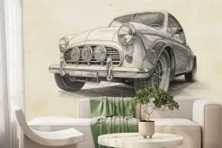 Fototapeta: Rysunek samochodu w stylu retro