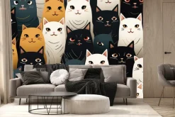 Fototapeta: Rysunek z kolorowymi kotami