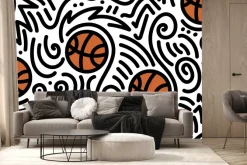 Fototapeta: Rysunek z piłką do koszykówki