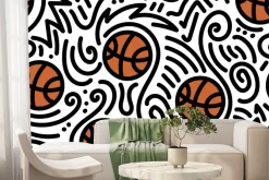 Fototapeta: Rysunek z piłką do koszykówki