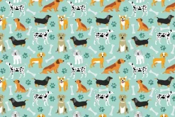 Fototapeta: Rysunek z różnorodnymi psami i kośćmi