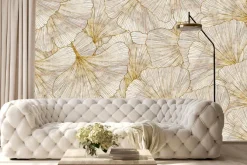 Fototapeta: Rysunek złotych liści miłorzębu