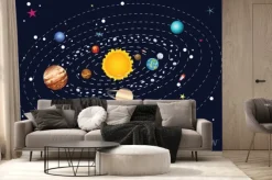 Fototapeta: Rysunkowa ilustracja z układem słonecznym