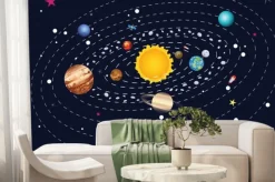 Fototapeta: Rysunkowa ilustracja z układem słonecznym